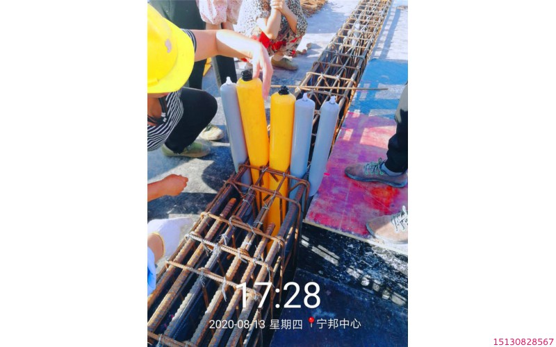 梁柱高低標(biāo)號(hào)混凝土攔茬隔斷氣囊施工案例